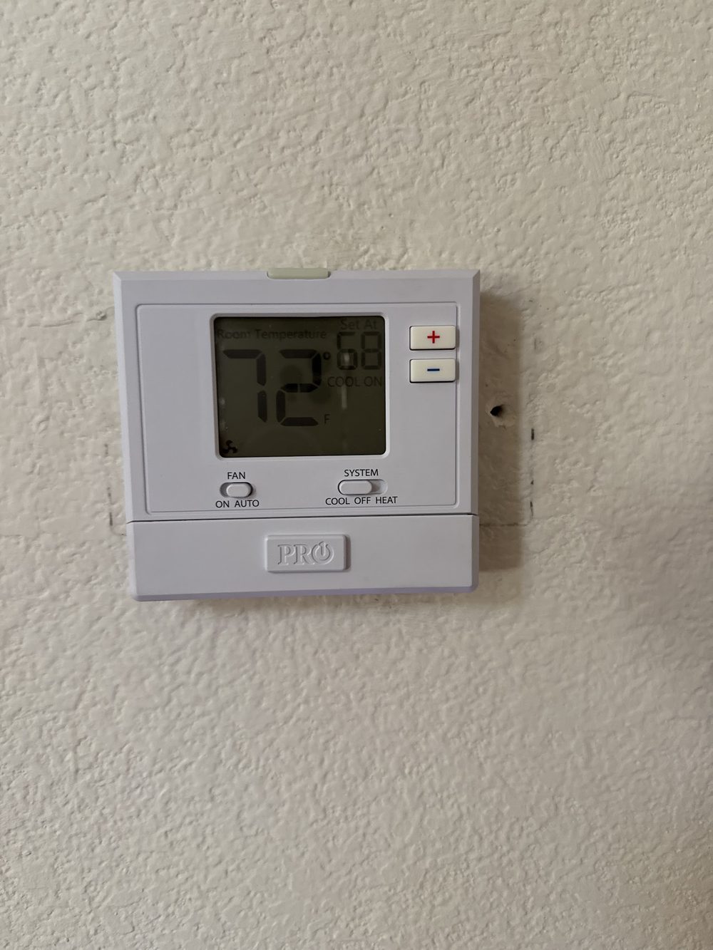 Thermostat set to cool at a Modesto home serviced by A L Affordable Air & Heat